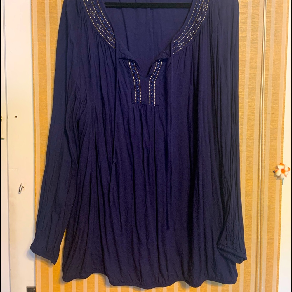 Lane Bryant blouse with beaded neckline